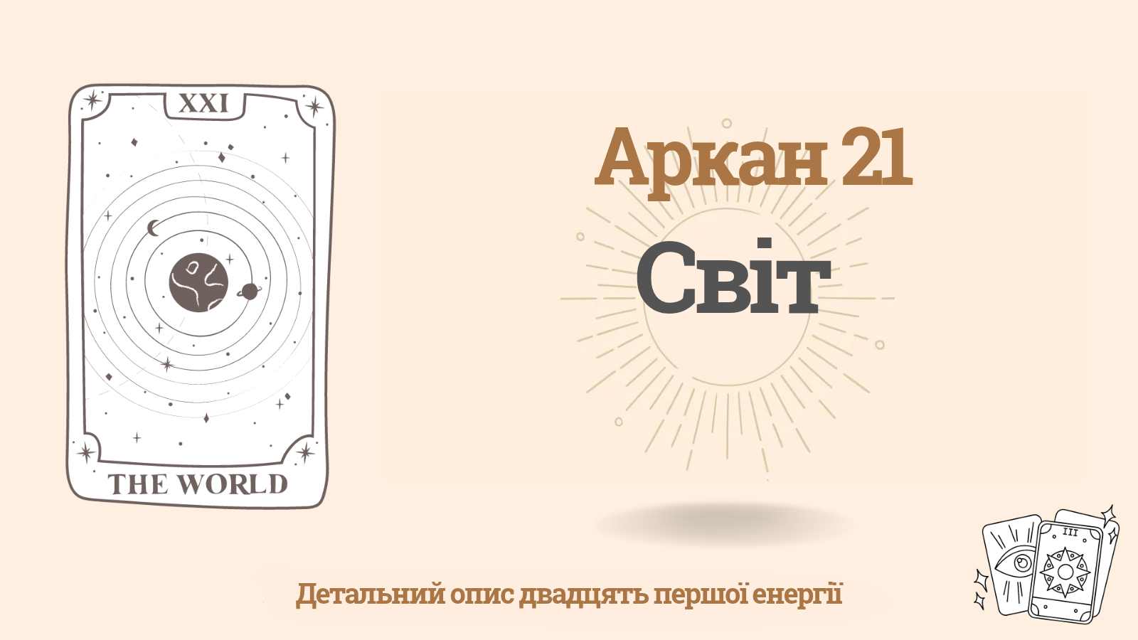 Двадцять перший аркан (21) у Матриці долі: Світ 1 Двадцять перший аркан (21) у Матриці долі: Світ