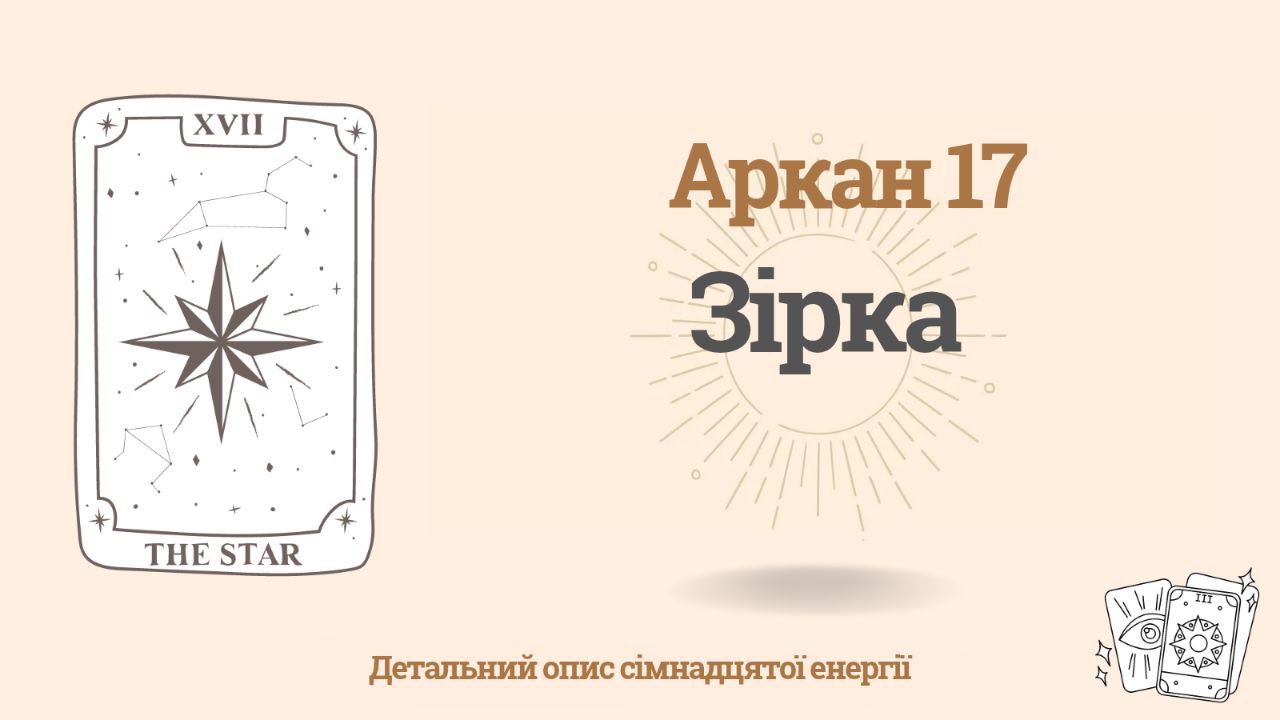 Сімнадцятий код (17) Матриці долі людини: Аркан Зірка 1 Матриця долі: Сімнадцятий код - Аркан Зірка