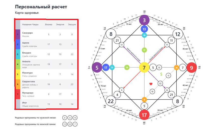 Карта здоровья в матрице судьбы: Что это такое и как расшифровать?(11)
